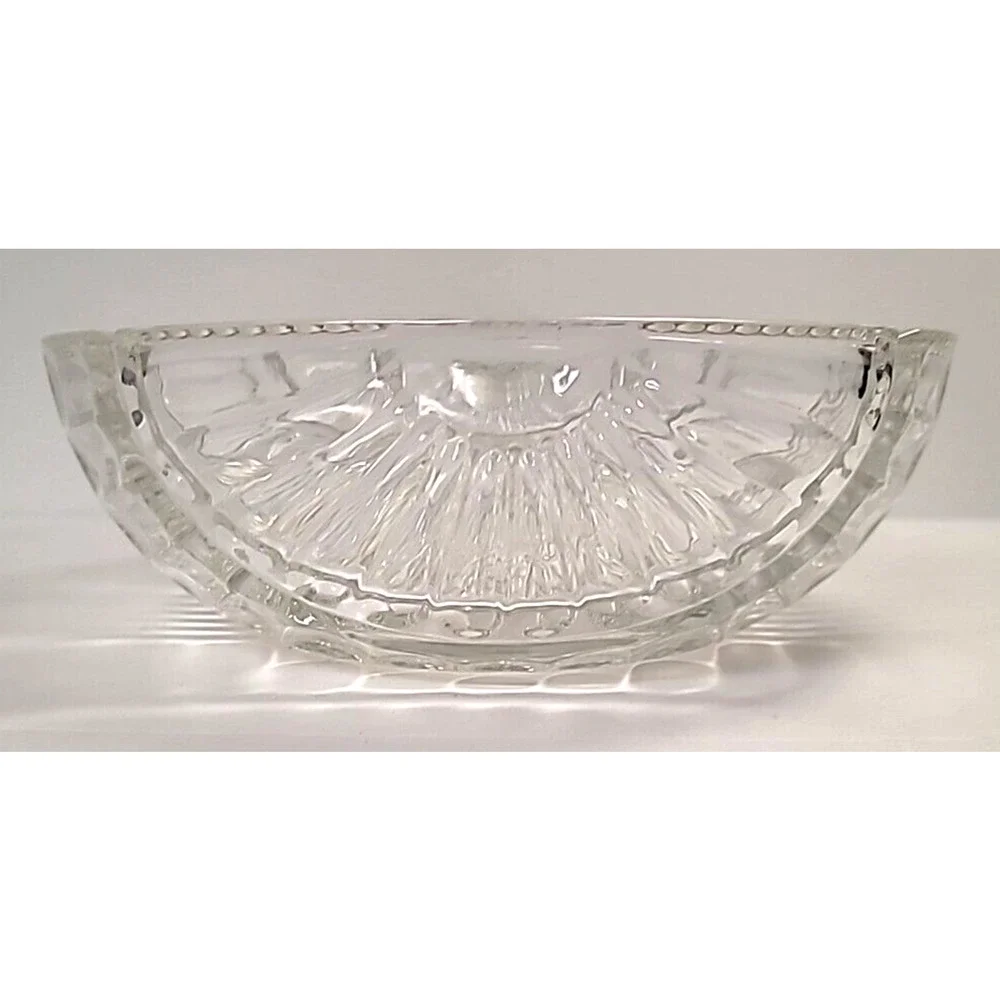 Vtg Fifth Avenue Crystal‎ Christmas Ornament Shaped Snowflake Serving Bowl/ Dish